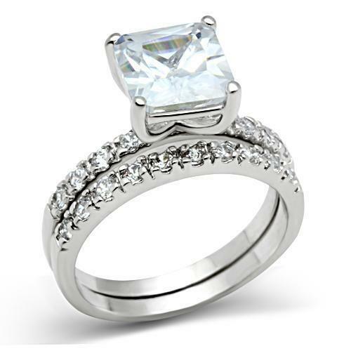 Jewellery Kingdom Princess Set Wedding Engagement Cz 2pcs 3 Carat Band Ladies Sparkling Ring - Jewelry Rings - British D'sire