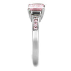 Jewellery Kingdom Princess Silver Sapphire Engagement Cubic Zirconia Steel Ring (Pink) - Jewelry Rings - British D'sire