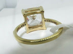 Jewellery Kingdom Princess Square Cubic Zirconia 5CT Steel Solitaire Sparkling Ladies Gold Ring - Jewelry Rings - British D'sire