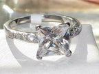 Jewellery Kingdom Princess Square Cubic Zirconia Engagement Stainless Steel Ladies 250ct Elegant Ring - Jewelry Rings - British D'sire