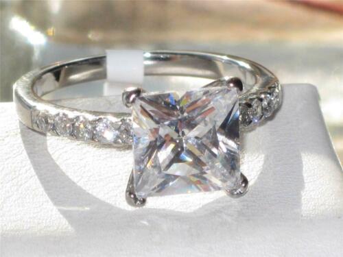 Jewellery Kingdom Princess Square Cubic Zirconia Engagement Stainless Steel Ladies 250ct Elegant Ring - Jewelry Rings - British D'sire