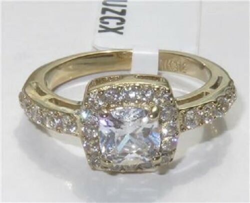 Jewellery Kingdom Princess Square Steel Solitaire Ladies Ring (Gold) - Jewelry Rings - British D'sire Main image