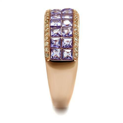 Jewellery Kingdom Purple Amethyst Eternity Band 7.5mm Ring (Gold) - Rings - British D'sire