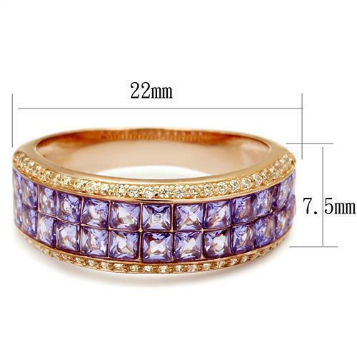 Jewellery Kingdom Purple Amethyst Eternity Band 7.5mm Ring (Gold) Secondary image