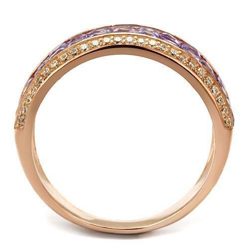 Jewellery Kingdom Purple Amethyst Eternity Band 7.5mm Ring (Gold) - Rings - British D'sire Main image