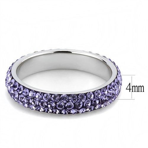 Jewellery Kingdom Purple Full Eternity Cz 4mm Stainless Steel Tanzanite Stacking Band Ring - Jewelry Rings - British D'sire