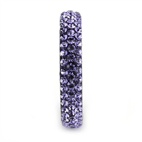 Jewellery Kingdom Purple Full Eternity Cz 4mm Stainless Steel Tanzanite Stacking Band Ring - Jewelry Rings - British D'sire