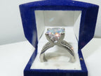 Jewellery Kingdom Rainbow Cubic Zirconia Stainless Steel Silver Solitaire Ladies Aurora Borealis Ring - Jewelry Rings - British D'sire