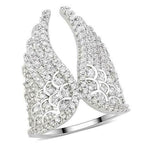 Jewellery Kingdom Rhodium Cubic Zirconia Pave Sparkling Ladies Angel Wings Ring (Silver) - Jewelry Rings - British D'sire