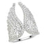 Jewellery Kingdom Rhodium Cubic Zirconia Pave Sparkling Ladies Angel Wings Ring (Silver) - Jewelry Rings - British D'sire