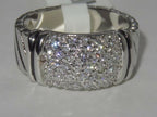 Jewellery Kingdom Rhodium Silver 8mm Cubic Zirconia Chunky Sparkling Ladies Band - Jewelry Rings - British D'sire