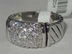 Jewellery Kingdom Rhodium Silver 8mm Cubic Zirconia Chunky Sparkling Ladies Band - Jewelry Rings - British D'sire