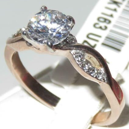Jewellery Kingdom Rose Gold CZ Solitaire Elegant Stainless Steel Ring 1163 - Jewelry Rings - British D'sire Main image