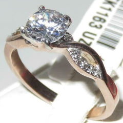 Jewellery Kingdom Rose Gold CZ Solitaire Elegant Stainless Steel Ring 1163 - Jewelry Rings - British D'sire