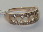 Jewellery Kingdom Rose Gold Ladies Hearts Band Cubic Zirconia Steel Flat Pave Ring - Jewelry Rings - British D'sire