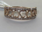 Jewellery Kingdom Rose Gold Ladies Hearts Band Cubic Zirconia Steel Flat Pave Ring - Jewelry Rings - British D'sire