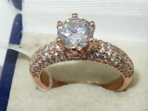 Jewellery Kingdom Rose Gold Ring Ladies Solitaire Pave Accents Steel Engagement 1.80K Secondary image