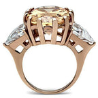 Jewellery Kingdom Rose Gold Ring Oval Champagne Cz Trillion Clear Cocktail Ladies Brown - Jewelry Rings - British D'sire