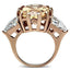 Jewellery Kingdom Rose Gold Ring Oval Champagne Cz Trillion Clear Cocktail Ladies Brown - Jewelry Rings - British D'sire