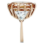 Jewellery Kingdom Rose Gold Ring Oval Champagne Cz Trillion Clear Cocktail Ladies Brown - Jewelry Rings - British D'sire