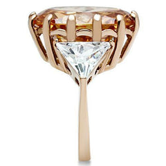 Jewellery Kingdom Rose Gold Ring Oval Champagne Cz Trillion Clear Cocktail Ladies Brown - Jewelry Rings - British D'sire
