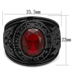Jewellery Kingdom Ruby Military Oval Cubic Zirconia Stainless Steel Dome Mens Army Ring - Jewelry Rings - British D'sire