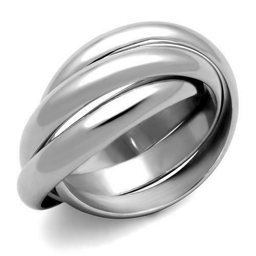 Jewellery Kingdom Russian Wedding Band No Stone Interlocking Ladies Ring - Rings - British D'sire