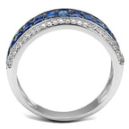 Jewellery Kingdom Sapphire Band Cz Sterling Silver 7.5mm Eternity Handmade Stamped Ring (Blue) - Jewelry Rings - British D'sire