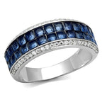 Jewellery Kingdom Sapphire Band Cz Sterling Silver 7.5mm Eternity Handmade Stamped Ring (Blue) - Jewelry Rings - British D'sire