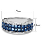 Jewellery Kingdom Sapphire Band Cz Sterling Silver 7.5mm Eternity Handmade Stamped Ring (Blue) - Jewelry Rings - British D'sire