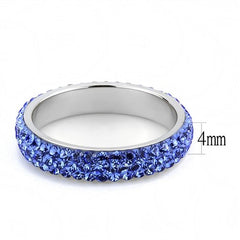 Jewellery Kingdom Sapphire Full Eternity Stacking Band Cz 4mm Stainless Steel Ring (Purple) - Rings - British D'sire