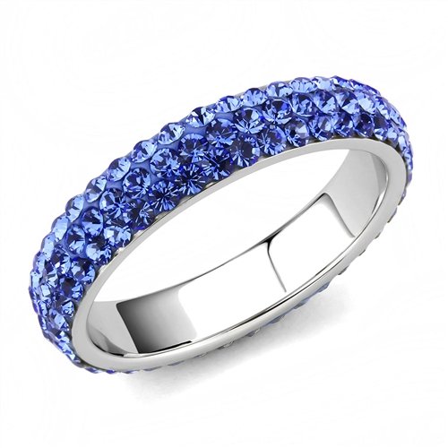 Jewellery Kingdom Sapphire Full Eternity Stacking Band Cz 4mm Stainless Steel Ring (Purple) - Rings - British D'sire