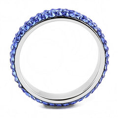 Jewellery Kingdom Sapphire Full Eternity Stacking Band Cz 4mm Stainless Steel Ring (Purple) - Rings - British D'sire