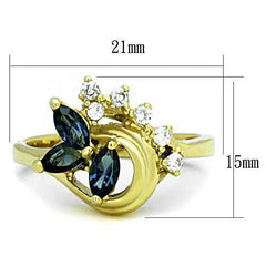 Jewellery Kingdom Sapphire Marquise Cut Cubic Zirconia Steel Blue Pretty Dress Ladies Gold Ring - Jewelry Rings - British D'sire