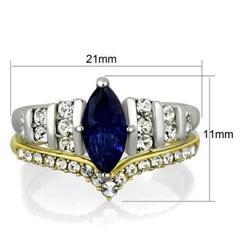 Jewellery Kingdom Sapphire Marquise Set Ladies Engagement/Wedding Ring (Gold) - Jewelry Rings - British D'sire