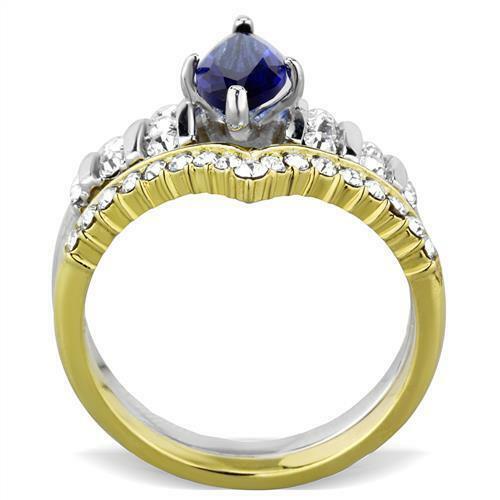 Jewellery Kingdom Sapphire Marquise Set Ladies Engagement/Wedding Ring (Gold) - Jewelry Rings - British D'sire