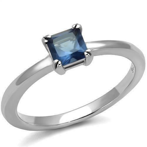 Jewellery Kingdom Sapphire Princess Cut solitaire Simulated Diamond Ring - Rings - British D'sire Main image