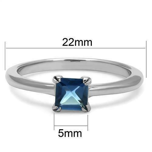 Jewellery Kingdom Sapphire Princess Cut Solitaire Simulated Diamond Ring Secondary image