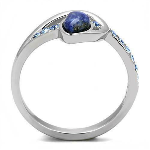 Jewellery Kingdom Sapphire Stainless Steel Semi Precious Gemstone Ladies Montana Ring (Blue) Secondary image