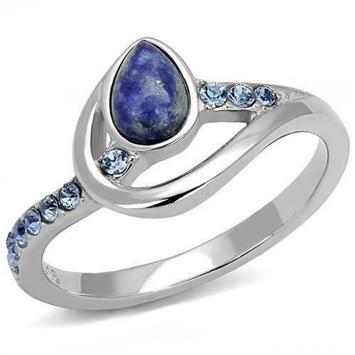 Jewellery Kingdom Sapphire Stainless Steel Semi Precious Gemstone Ladies Montana Ring (Blue) - Rings - British D'sire Main image