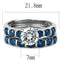 Jewellery Kingdom Sapphire Wedding Band Engagement Set Blue Cz Solitaire Stainless Steel Ring - Jewelry Rings - British D'sire