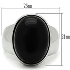 Jewellery Kingdom Semi Precious Gemstone Signet Pinky Stainless Steel Mens Onyx Ring (Silver) - Jewelry Rings - British D'sire