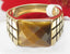 Jewellery Kingdom Semi Precious Signet 18kt Steel Pinky Mens Gold Topaz Ring (Brown) - Jewelry Rings - British D'sire