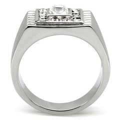 Jewellery Kingdom Signet Cubic Zirconia Square Princess Cut Men's Ring - Jewelry Rings - British D'sire