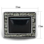 Jewellery Kingdom Signet Emerald Cut Stainless Steel Square Mens Smoke Quartz Ring (Blue) - Rings - British D'sire