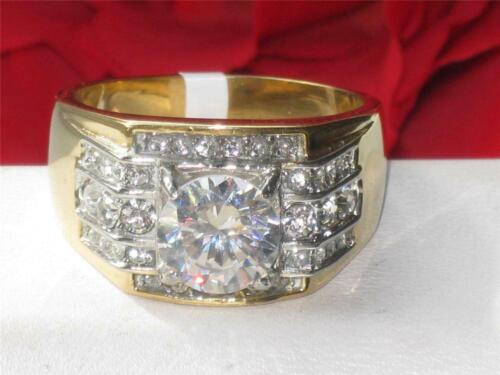 Jewellery Kingdom Signet Pinky 18kt Steel 3 Carat Cubic Zirconia No Tarnish Mens Gold Ring - Mens Fine Jewellery - British D'sire