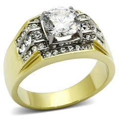Jewellery Kingdom Signet Pinky 18kt Steel 3 Carat Cubic Zirconia No Tarnish Mens Gold Ring - Mens Fine Jewellery - British D'sire