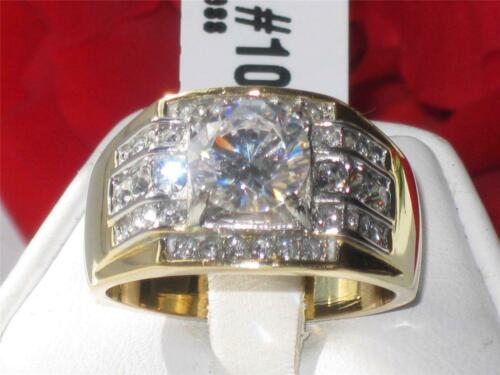 Jewellery Kingdom Signet Pinky 18kt Steel 3 Carat Cubic Zirconia No Tarnish Mens Gold Ring - Mens Fine Jewellery - British D'sire