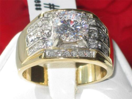 Jewellery Kingdom Signet Pinky 18kt Steel 3 Carat Cubic Zirconia No Tarnish Mens Gold Ring - Mens Fine Jewellery - British D'sire