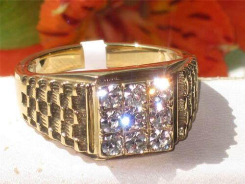 Jewellery Kingdom Signet Pinky 9 Stone Cluster 18kt Steel Lasting Mens Gold Ring - Jewelry Rings - British D'sire